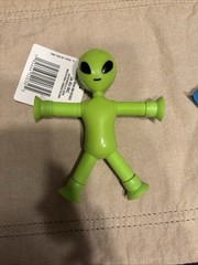 Green Alien TOY Bendable 6” Inch Pose-able Stretchy Suction Cup Hands Feet Lime