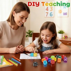 50 Pieces 14mm Dice Set Six Sided D6 Assorted Colors for Board Games