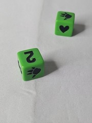 King Of Tokyo TWO Dice Black on Green Replacement Part