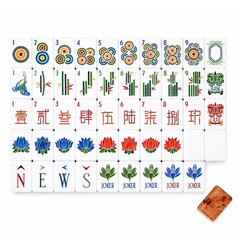 160Pcs American Mahjong Set 4-Layer Wood Grain Acrylic Tiles w/ Jokers Free Ship