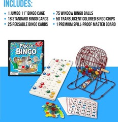 Classic Red Bingo Game Kit with 75 Balls & 18 Cards – Adults