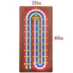 Tabletop Cribbage Set with Large Roll-Out 40″ Neoprene Mat & Flat-Bottom Pawns