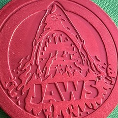 Vtg Red Metal POG Slammer Jaws 1994 McDonalds WPF Universal Studios Hollywood
