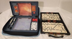 TRAVEL SIZE GAMES BATTLESHIP & DIMINO’S both compleat & in TRAVEL CASES