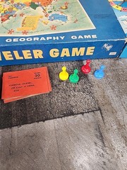 Pirate and Traveler Board Game Milton Bradley 1960 tokens board spinner cards