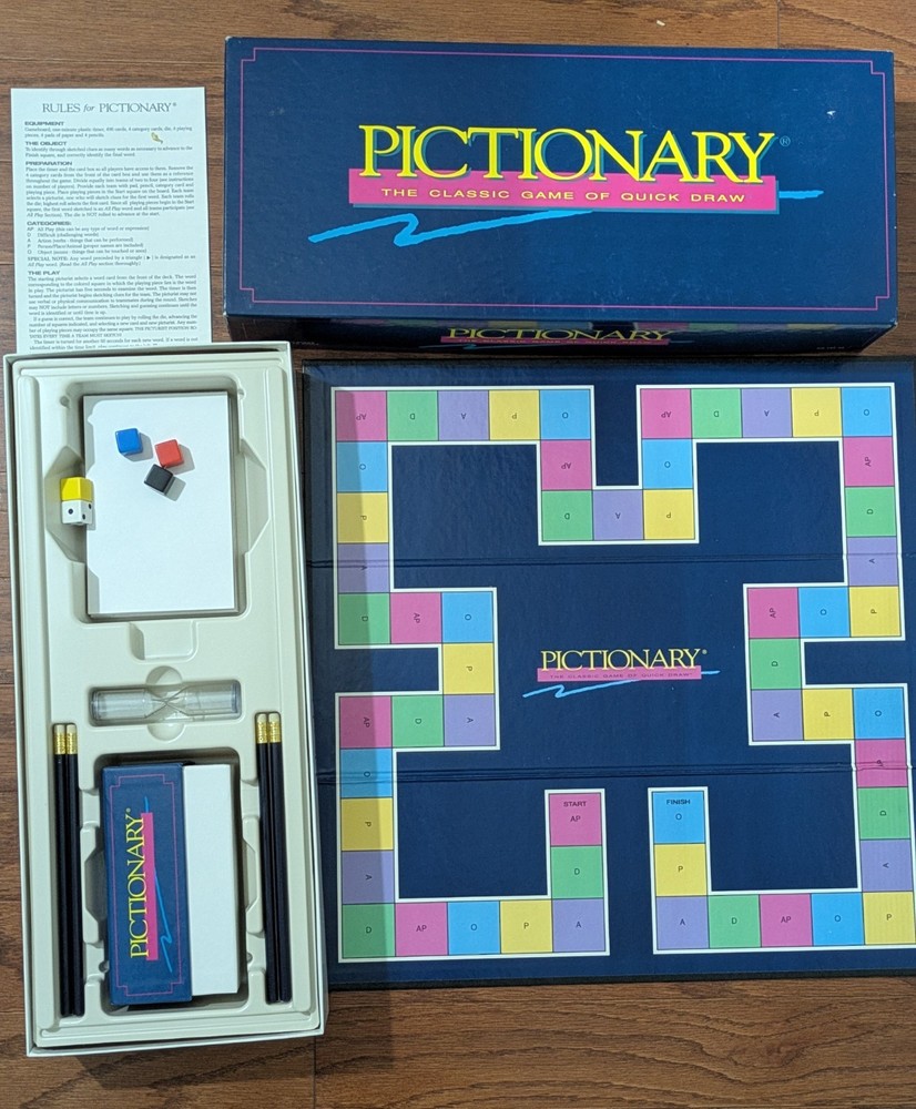 Pictionary Updated For The 90’s Classic Board Game from 1993 COMPLETE