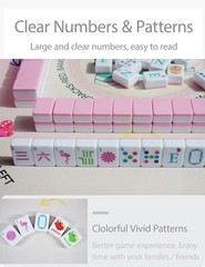 2026 American Mahjong Tile Set, 160 Pink Engraved Cute Mahjong Tiles with Mahjon