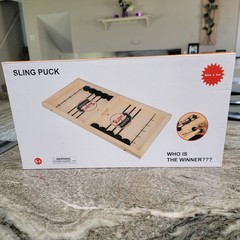 Sling Puck Wooden Fast Sling Hockey Game 2 Player Table Game Open Box New