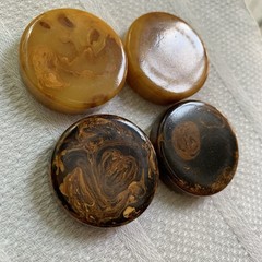30pc Vtg Bakelite Backgammon Set Chocolate Butterscotch Swirl Tested Round Edges