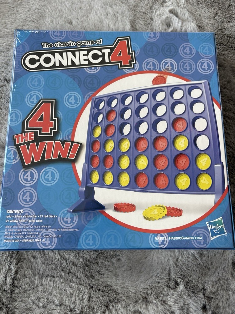 Classic Connect 4 Board Game For 2 Players Multi Color Discs Ages 6+