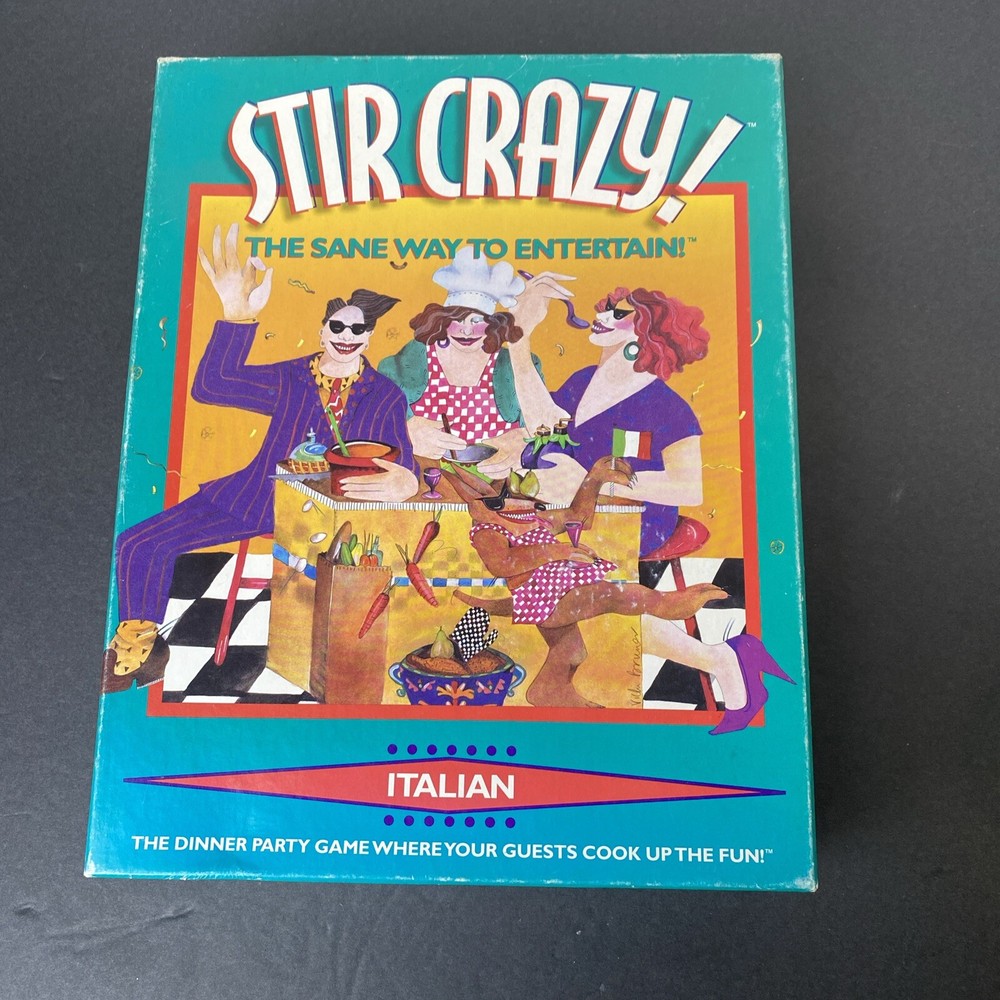 Stir Crazy! Italian The Sane Way to Entertain Dinner Party Game 1996 Retired