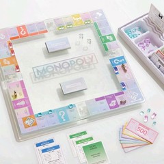 🔥 FREE SHIP Aura Monopoly Game Set Glass Board Luxury Edition Family Gift Game