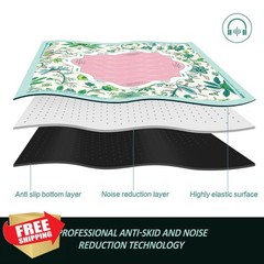 XINTONG Pastel Floral Wave Mahjong Mat Anti-Slip 32×32