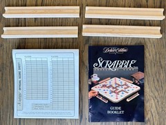 1989 Scrabble Deluxe Edition 100% COMPLETE Rotating Turntable Board Game MB 4034