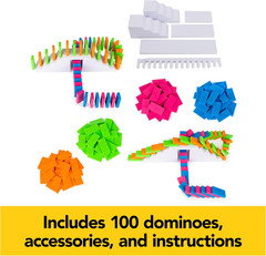 Spin Master Games, Lily Hevesh H5 Domino Creations 100-Piece Neon Dominoes Set,