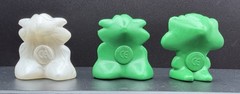 Lot of 2 Green & 1 Pearl GoGo’s Crazy Bones Macro Aliens Magic Box Unpainted