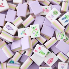 NEW! Vibrant Layered Mahjong Tiles – Full American Set 160Tiles – lavender-