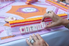 Premium American Mahjong Set 160pcs – Champagne Orange