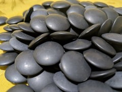 Vintage Suwabute Clam Go Stones Size22 made in Hyuga with Go Bowls Japan