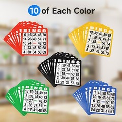50-Pack Mixed Bingo Cards Set for Bingo Game/Thick Paper Bingo Cardboard Sheets