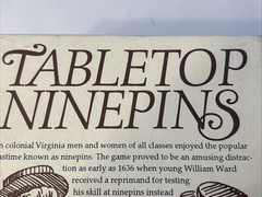 Vtg Colonial Williamsburg Tabletop Ninepins Cooperman Solid Wood Wooden Game