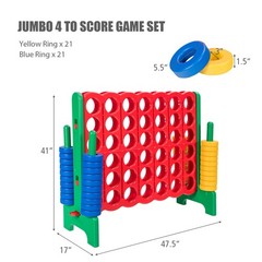 Jumbo 4-to-Score 4 in A Row Giant Game Set Kit Adults Kids Family Indoor Outdoor