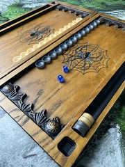 BACKGAMMON – Spider – Luxury Handcraft Wooden Board Game Carved Set New Nardy