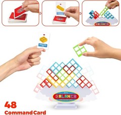 48 Pcs Board Games for Kids & Adults Tetra Balance Tower Stacking Toys Perfec…