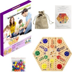 Deluxe Double-Sided Wooden Marble Game for 2-6 Players – Exciting Fast Track Fun