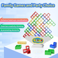 48 Pcs Game Gifts, Balance Stacking Blocks Game，Perfect for Family, Parties, Tra