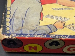 Antique ANAGRAMS Word Game Original Box, 300ish Letter Tiles, Transogram Co #80