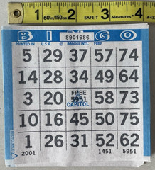 600 PAPER Bingo Cards by Capital Games Square 1 On Single Sheets 6 Asst Colors