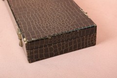 Vintage Non Fading Cardinal Mah Jongg Set Faux Alligator Case 152 Tiles 5 Racks