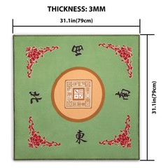 Table Cover for Mahjong, Poker, Card Games and Dominoes – Green, 31.1″