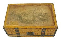 Vintage Trunk LOTTO GAME No. 2-418 Wood Glass Cardboard Pieces Circa 1900