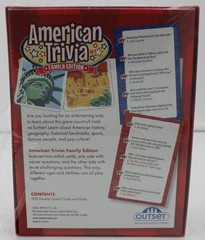 Outset American Trivia Family Edition Board Game 200 Cards Ages 8+ New