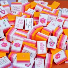 Bams & Bubbly Inspired 4-Layer Orange Back American Mahjong Tiles