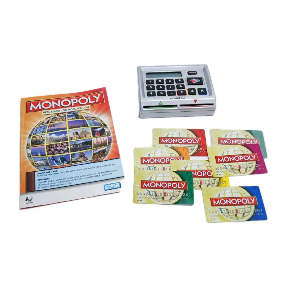 Monopoly Banking Unit, Bank Cards (6) & Rules – Here & Now Replacement Parts Set