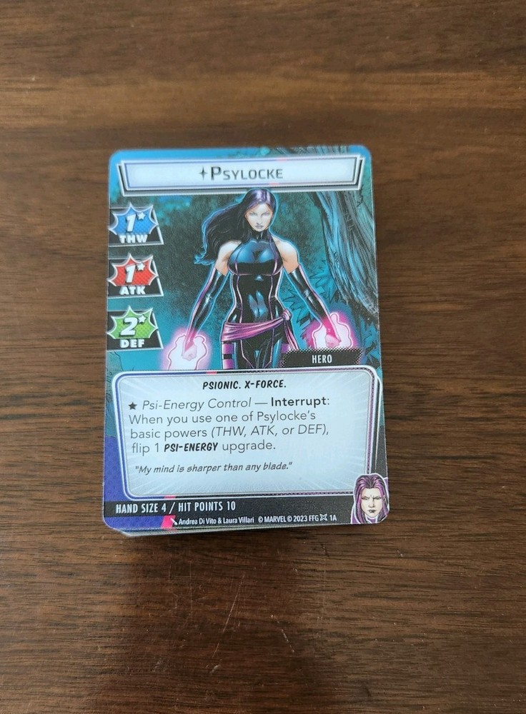 Marvel Champions Psylocke Hero Pack Expansion Complete Set, Used OUT OF PRINT
