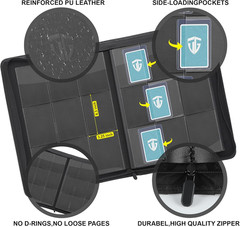 Toploader Binder,Holds 216 Toploaders,9 13.5×1.6×15.6 inches, BLACK