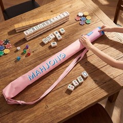 Sunnymove 35 Inch Long Mahjong Mat Bag Cute Double Strapped Soft Polyester