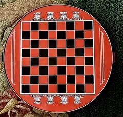 VTG Metal Tin Pixie Game Chinese Checkers Game Green Dragon w/Marbles Checkers
