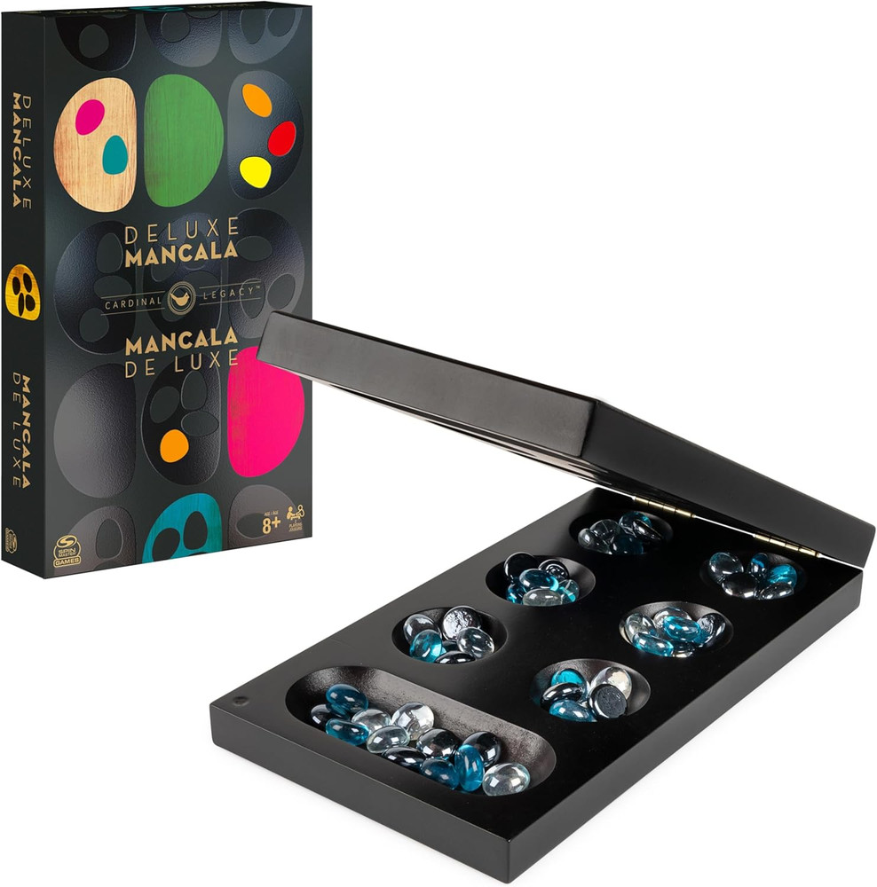 Spin Master Games, Legacy Deluxe Mancala, Classic Game with Folding Wooden Board