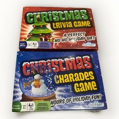 NEW set of 2 Christmas Charades & Trivia Games – Holiday Party Game Fun
