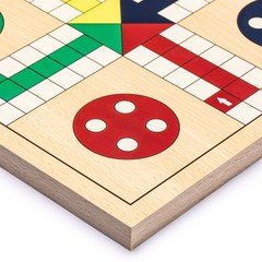 2-in-1 Reversible Wooden Snakes and Ladders, Ludo Game Set – 11.3″
