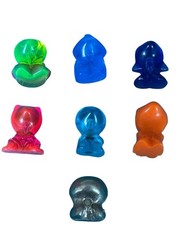 Gogos Crazy Bones Aliens Lot 7 Figures Silver Metallic Translucent Vintage Rare