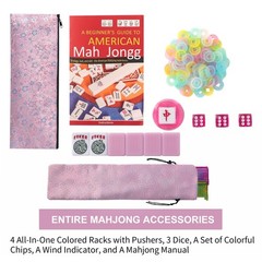 TIASUSAN American Mahjong Game Set, 166 18 inches x 5 x 3 inches, Pink