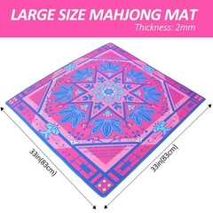 Printed Learning Mahjong Mat (33”x33”) with Black Carrying Bag, Anti-Slip, No…