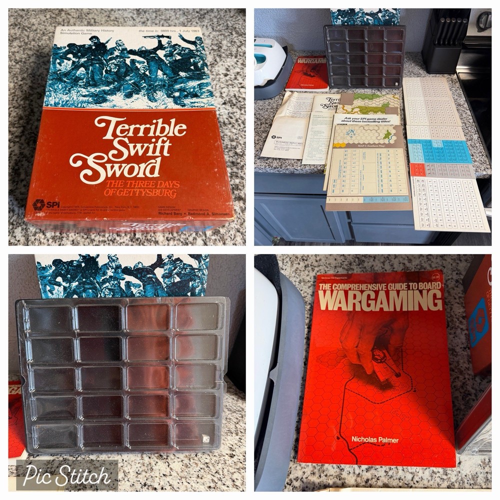 SPI 1976 Tray – TERRIBLE SWIFT SWORD – Three Days of Gettysburg Game UNPUNCHED