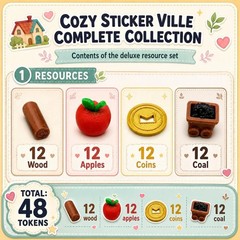 Cozy Stickerville Deluxe Resource Tokens